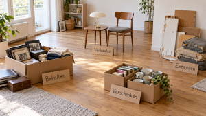 Hausrat nach Behalten, Verkaufen, Verschenken und Entsorgen sortiert
